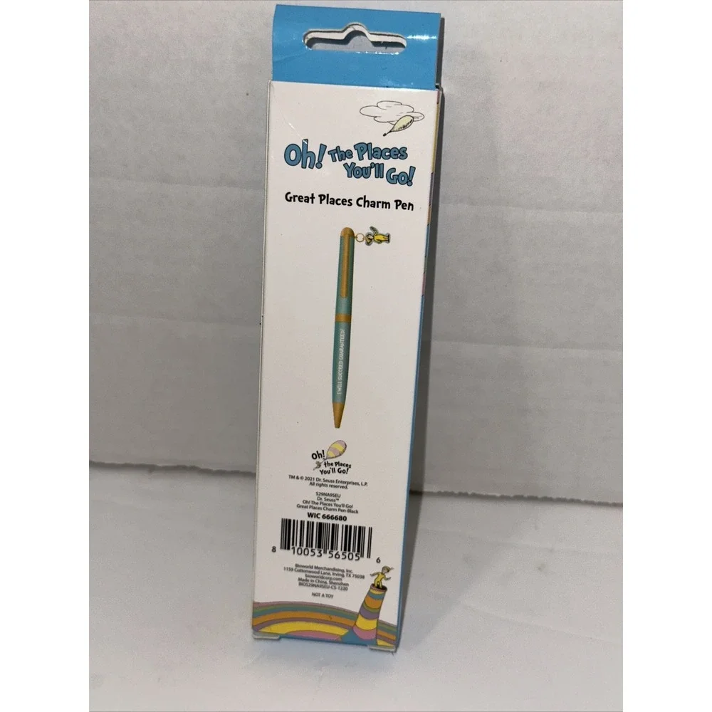 Dr Seuss Oh The Places Youll Go Great Places Charm Pen Blue Gold Black Ink NEW